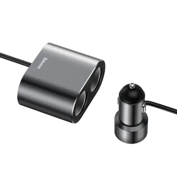 شارژر فندکی باسئوس مدل Baseus One to Two 80W مشکی